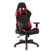 Poltrona gaming girevole con ruote e braccioli nera e rossa Gerep Padin
