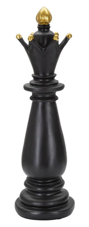 Alfiere da Scacchi 12,5x38,5x12,5 cm in Poliresina Nero/Oro
