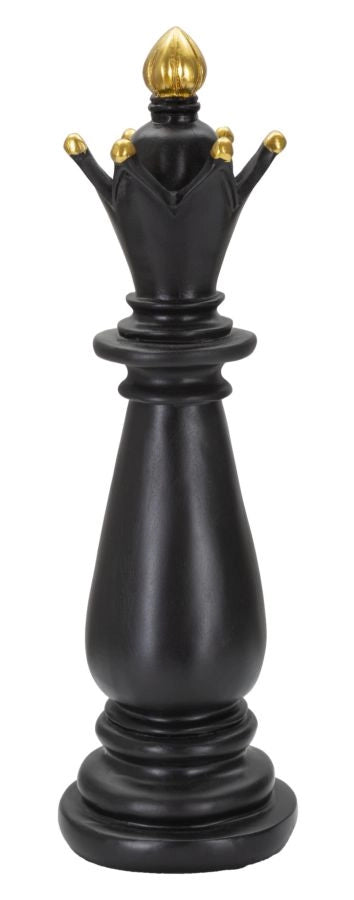 Alfiere da Scacchi 12,5x38,5x12,5 cm in Poliresina Nero/Oro