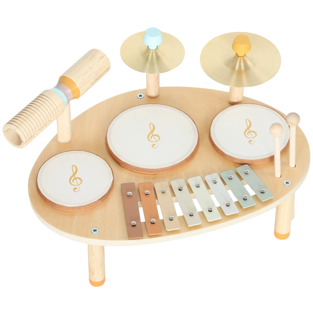 Tamburo con Xilofono per Bambini ¨C Zephmum ¨C Legno Naturale