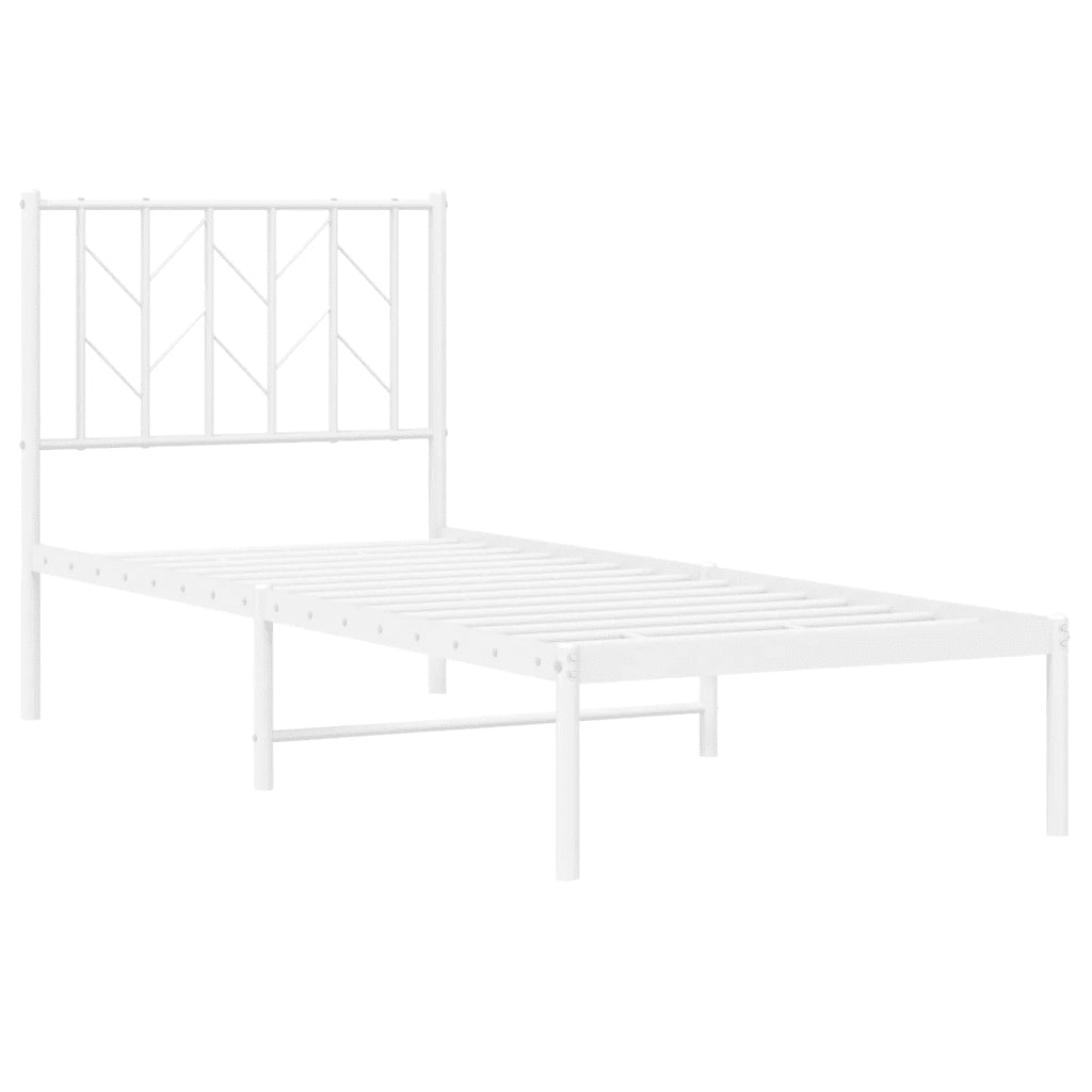 Giroletto senza Materaso con Testiera Metallo Bianco 75x190 cm 374476