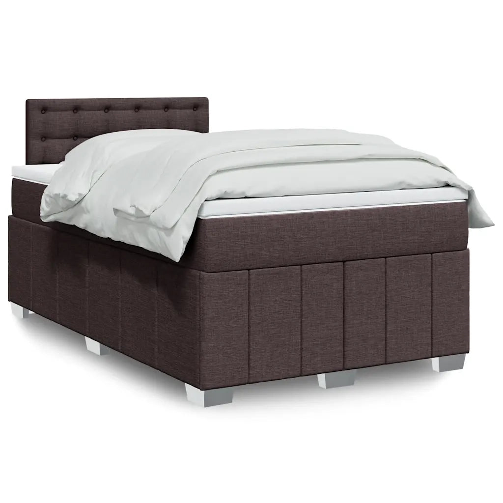Giroletto a Molle con Materasso Marrone Scuro 120x190cm Tessuto 3287024