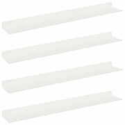 4 pz Mensola | Ripiano | Scaffale sospesa Bianco 60 x 8,5 x 2,5 cm Acciaio