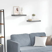 Scaffali a Parete 2 pz Grigio Lucido 40x23x3,8 cm in MDF 323785