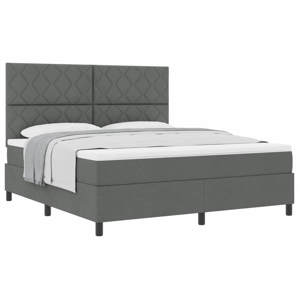 Letto a molle con testiera Grigio scuro 180 x 200 cm Tessuto 3339484