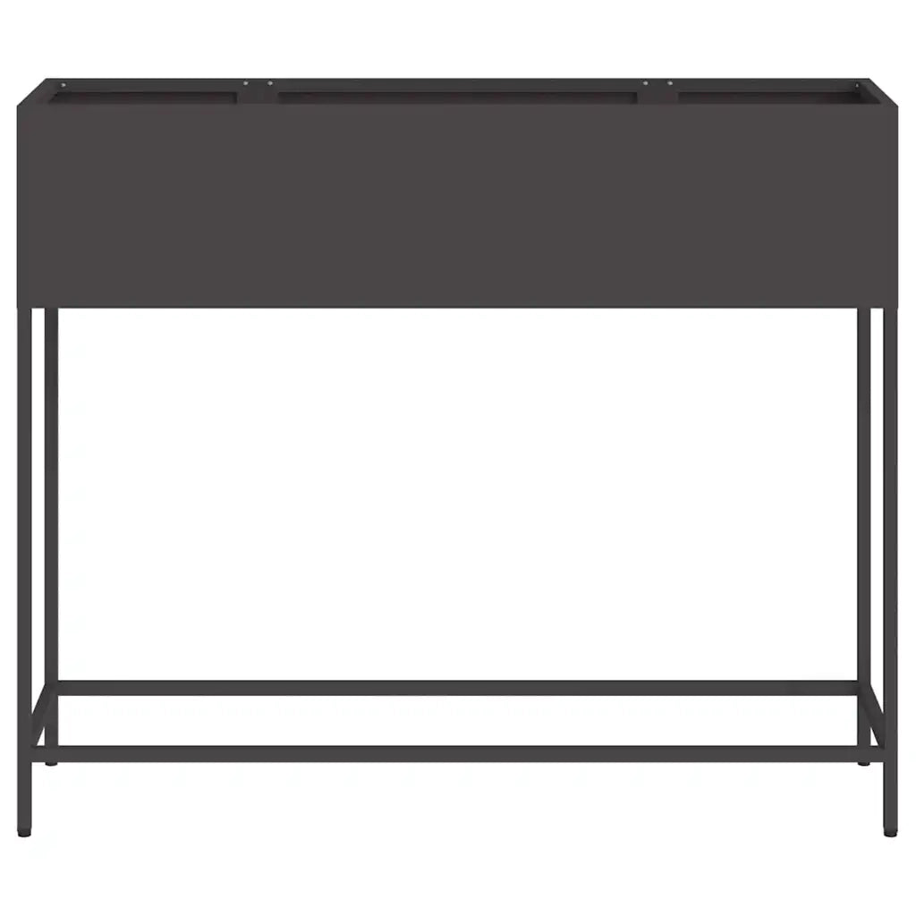 Vaso da giardino-Fioriera Esterno-Contenitore per Piante Rialzato Nero 100 x 26 x 82 cm Acciaio