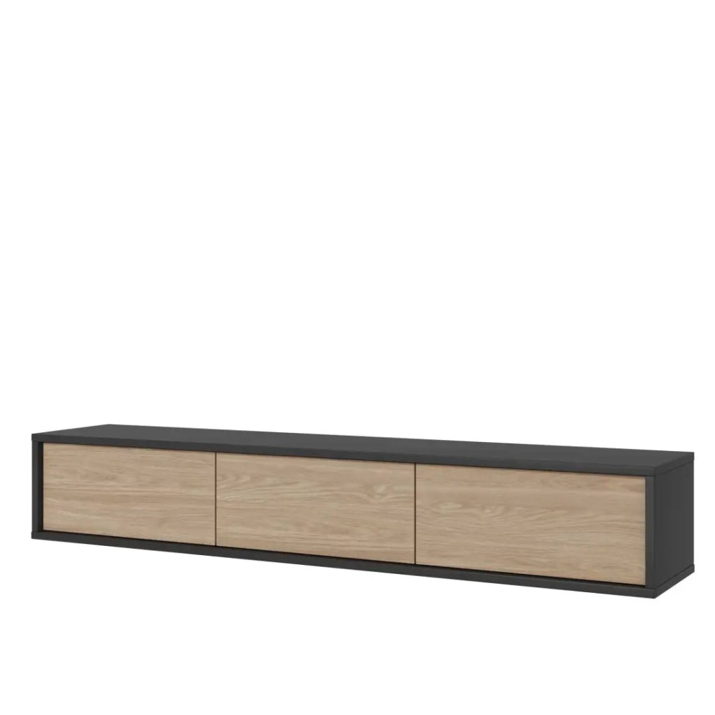 Mobile porta TV 180cm collezione MAANUM. Colore grigio e rovere chiaro.