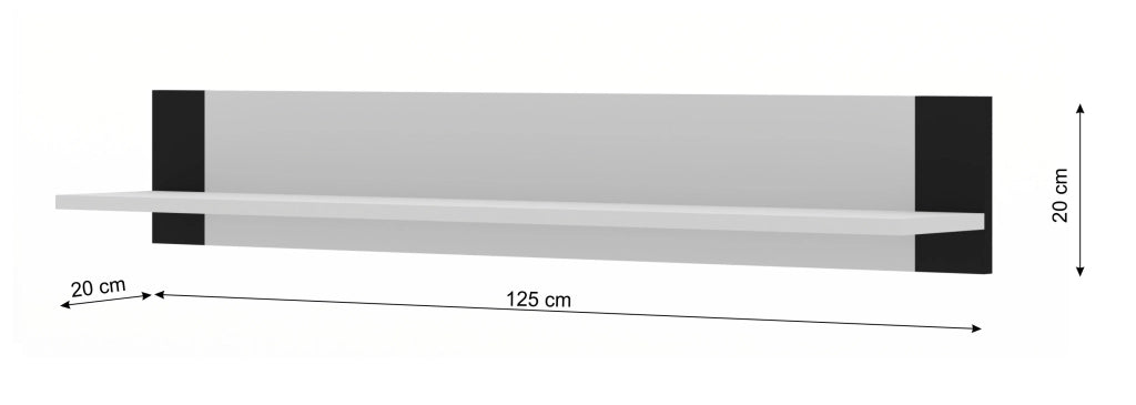 MENSOLA SOSPESA MONDI 125 BIANCO OPACO