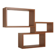 Set di 3 Mensole da Muro Modello TRITTCO. Misure 15.5x45.0x27.0 cm. fInitura  CILIEGIO - MADE IN ITALY