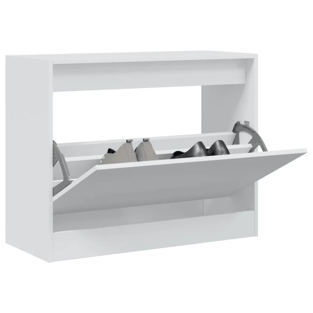 Scarpiera-Scaffale per scarpe Bianca 80x34x63 cm in Legno Multistrato