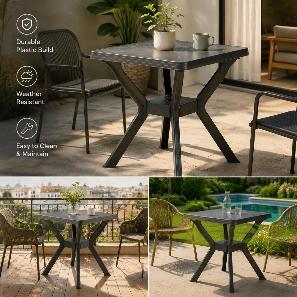 Bistro Table Anthracite 70x70x72 Cm Plastic