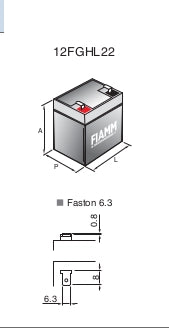 BATTERIA FIAMM 12FGHL22 (EX FGHL20502) Scarica Rapida 12V 5,0Ah