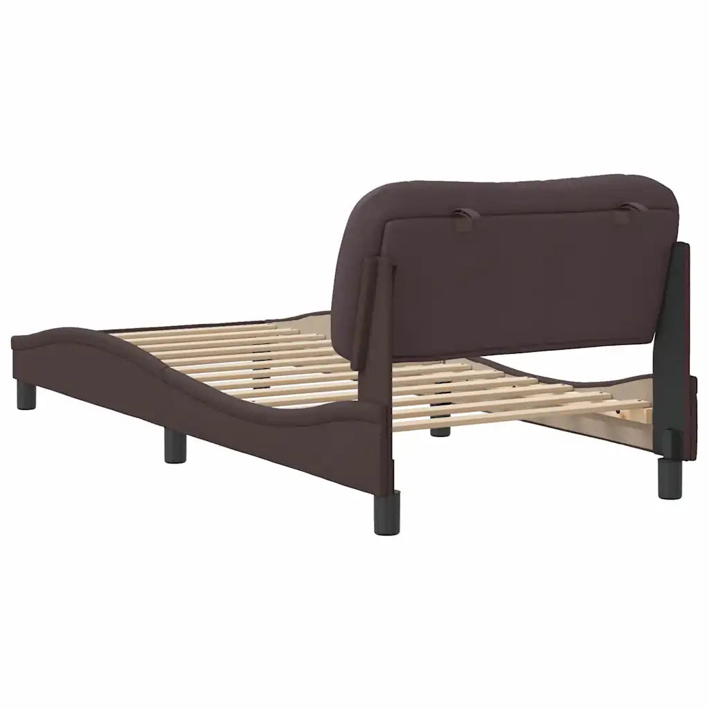 Giroletto senza Materasso Hvar Marrone Scuro 80x200 cm Tessuto