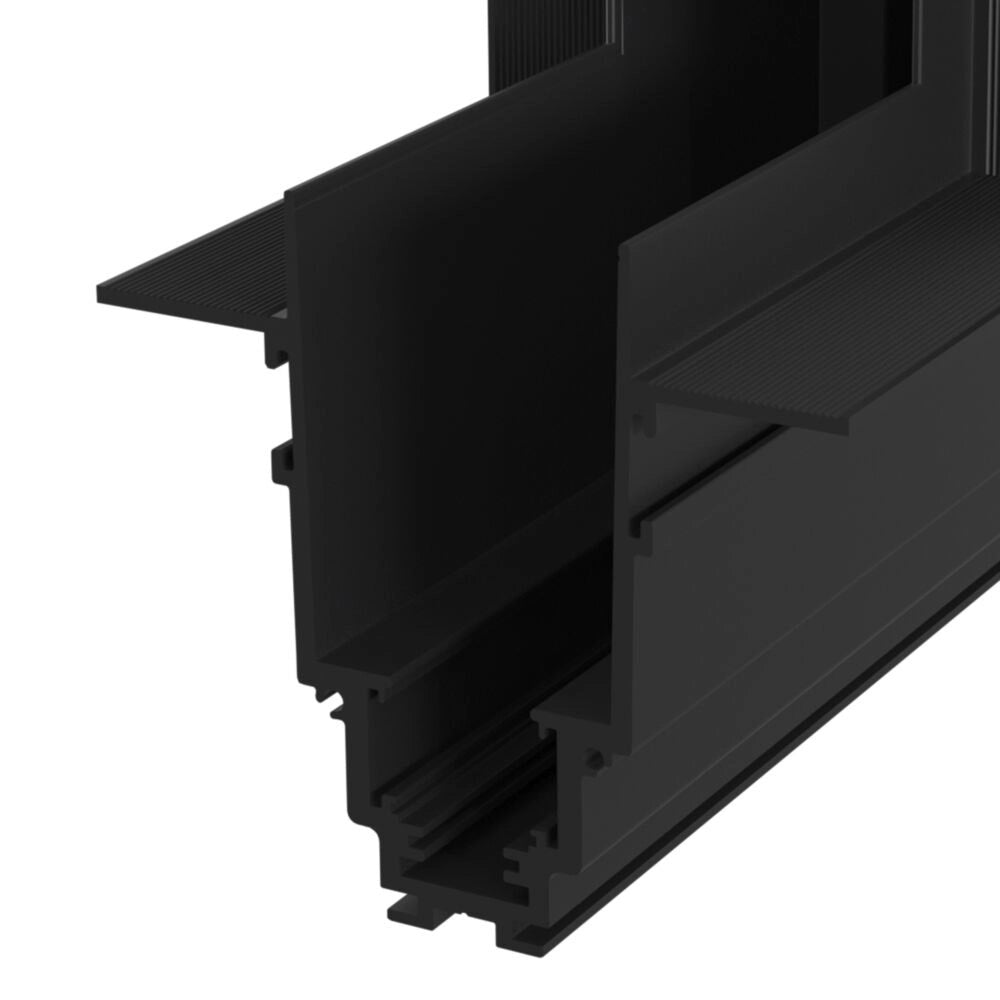 Accessorio Binario Da Incasso Con Spessore 8,5Cm Angolo Alto Alluminio Nero