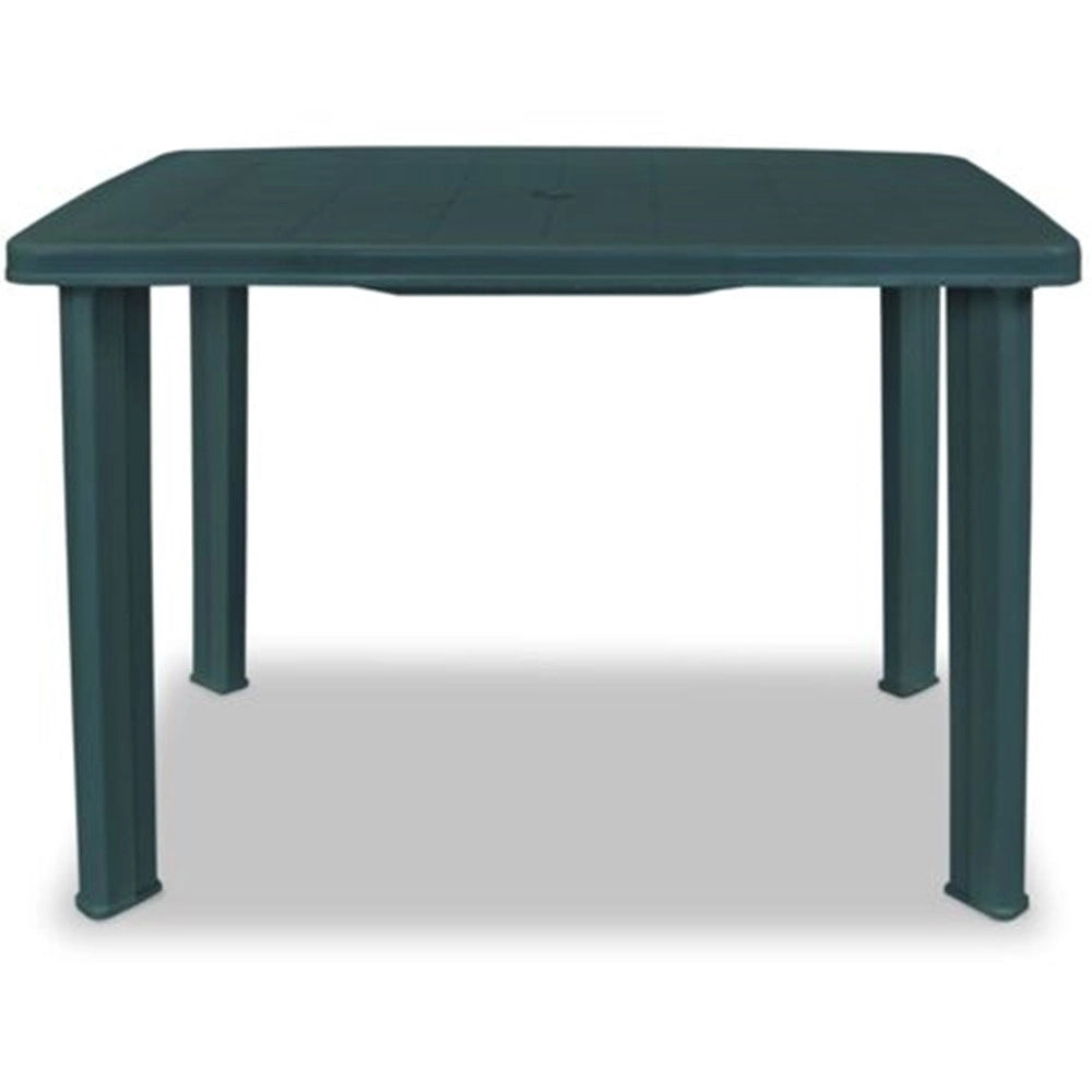 Trade Shop - Tavolo Da Giardino Verde Esterno Resistente 101x68xh72cm Con Foro Ombrellone 023738 -