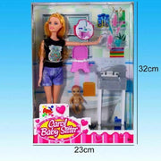 Trade Shop - Carol Baby Sitter Bambola Con Neonato E Accessori Giocattolo Gioco Bambina -