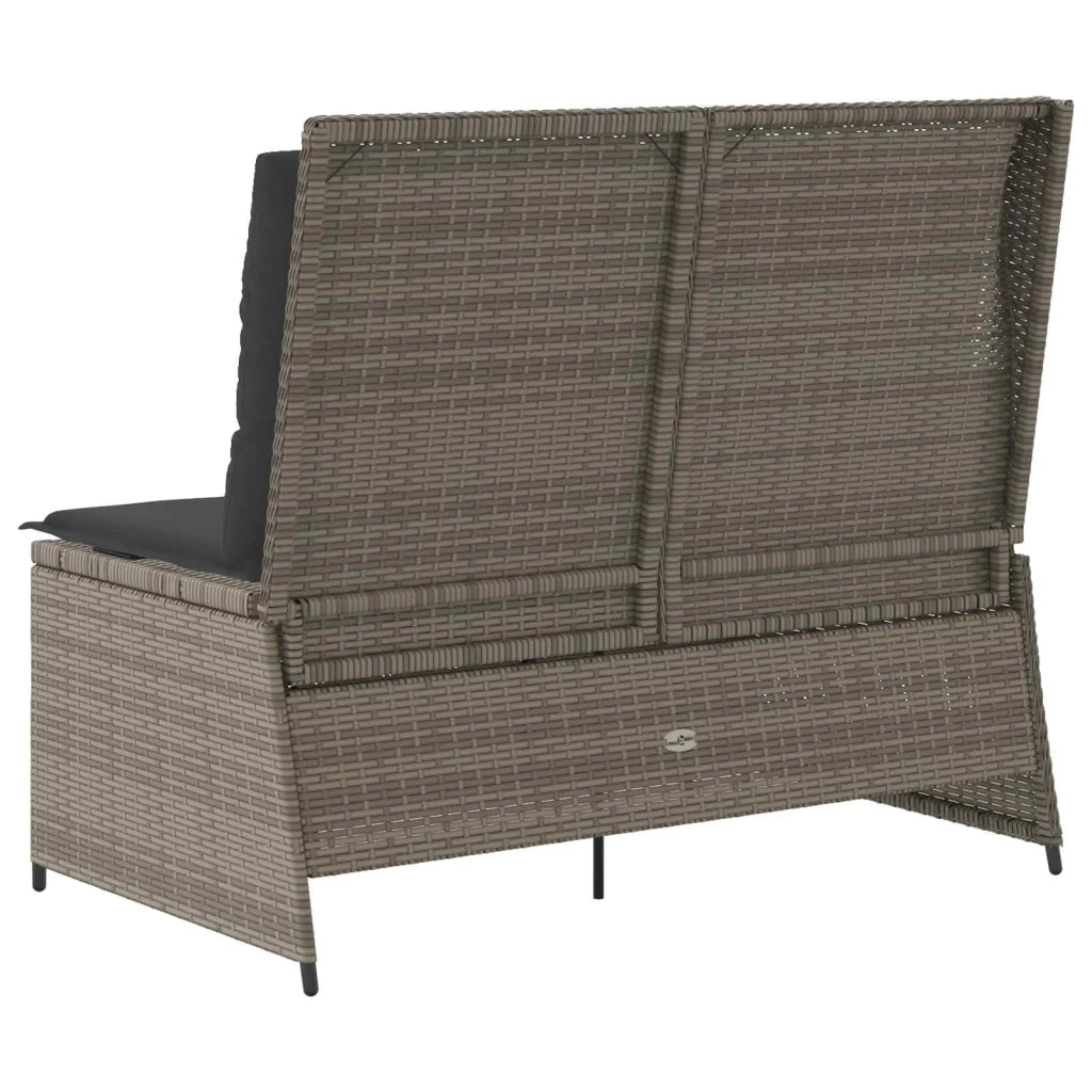 Panchina da giardino Grigio polyrattan