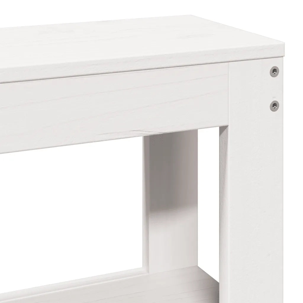 Letto senza Materasso Bianco 135x190 cm Legno Massello di Pino