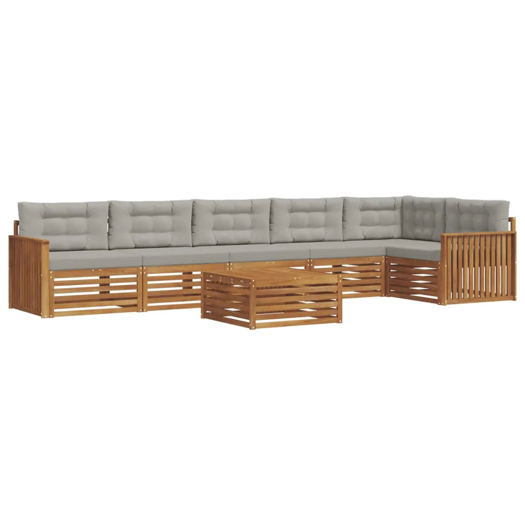 Set di divani da esterno 7 pcs Grigio Naturale e Chiaro 3373576