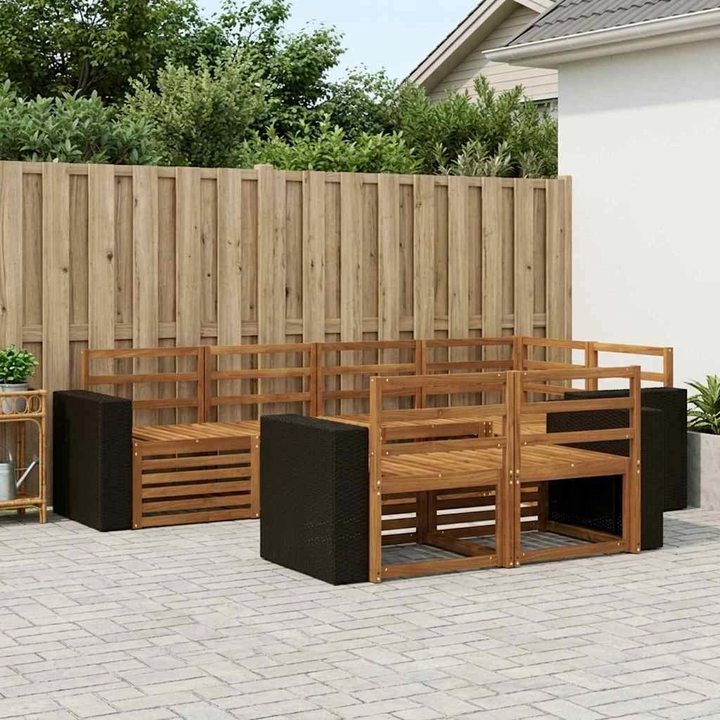 Set di divani da esterno 7 pz Naturale Poliestere 3384480