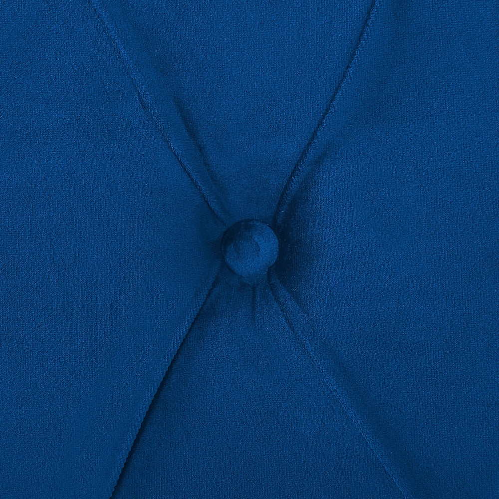 Letto ad acqua in velluto blu marino 180 x 200 cm con testiera trapuntata glamour