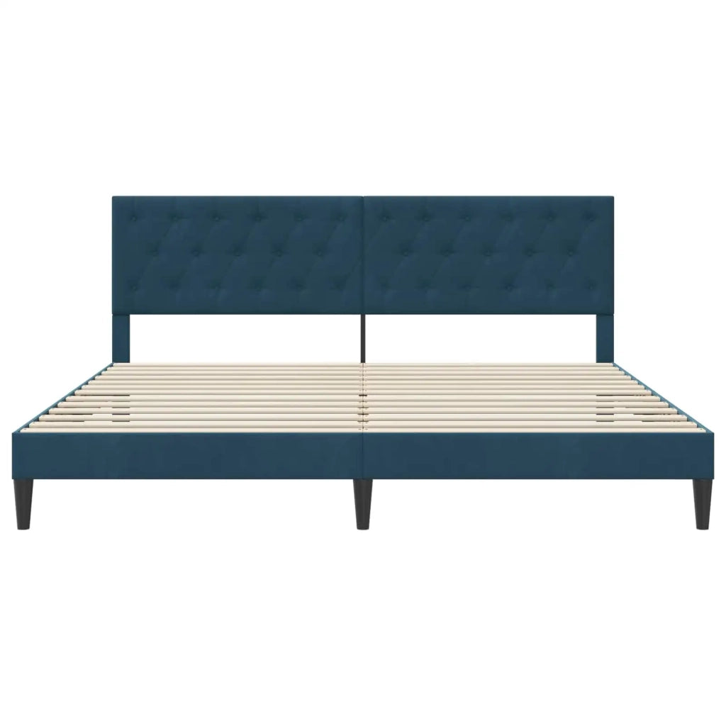 Struttura del letto con testiera Blu 180 x 200 cm Velluto 42027684