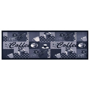 Tappetino da cucina lavabile antiscivolo e flessibile 180 x 60 cm stile moderno atmosfera accogliente in poliammide blu caffè 02_0046529