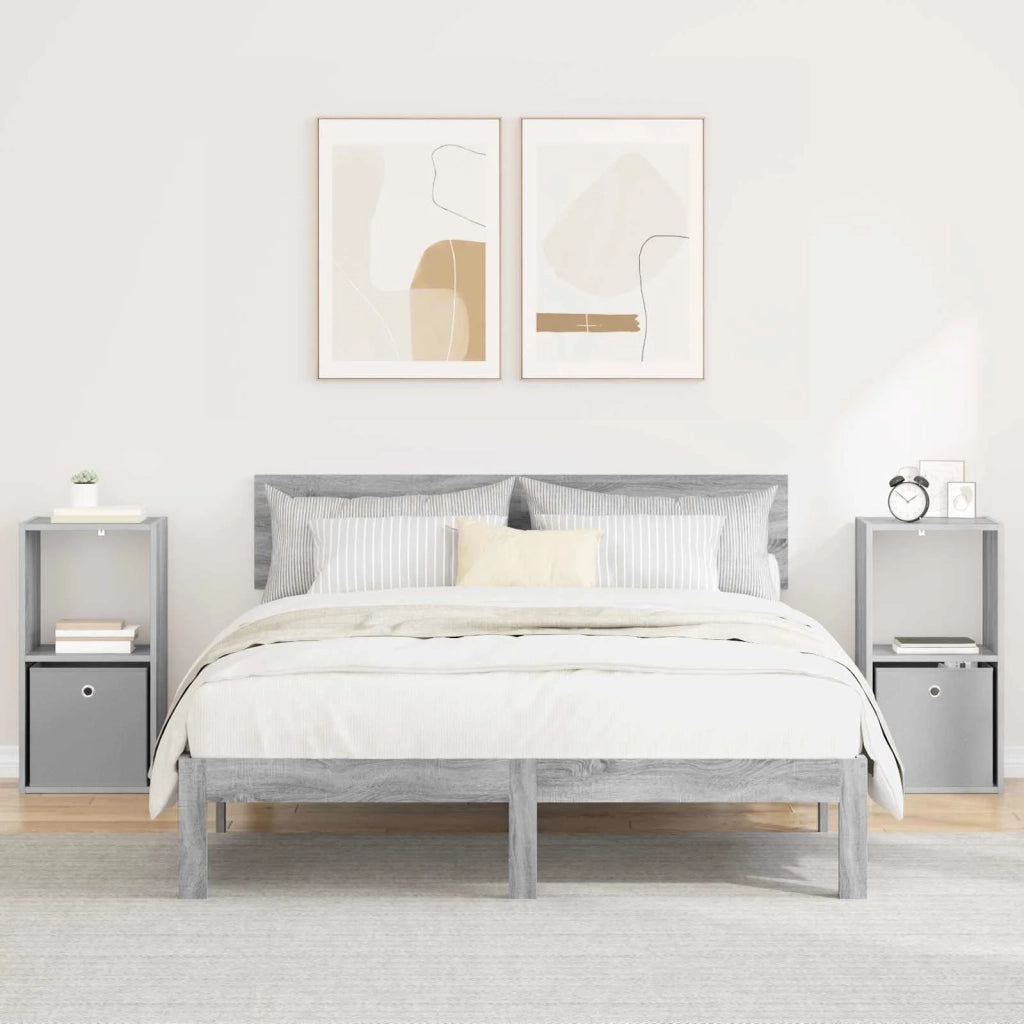 Comodino con cassetto 2 pcs Grigio Sonoma 35 x 32 x 68,5 cm 8000639