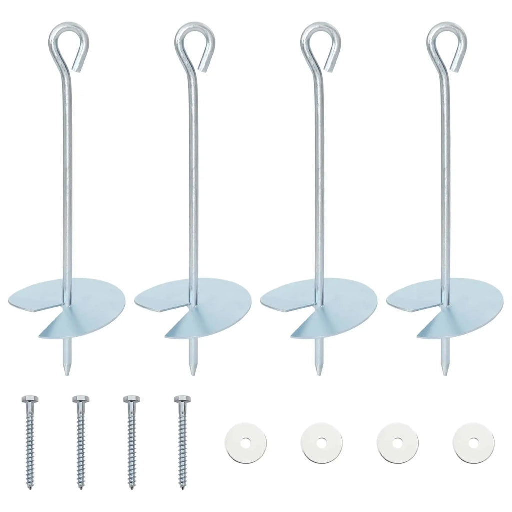Ancora per Terra 4 pz Argento ?10 x 30 cm Metallo Galvanizzato CFW9334128