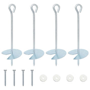 Ancora per Terra 4 pz Argento ?10 x 30 cm Metallo Galvanizzato CFW9334128