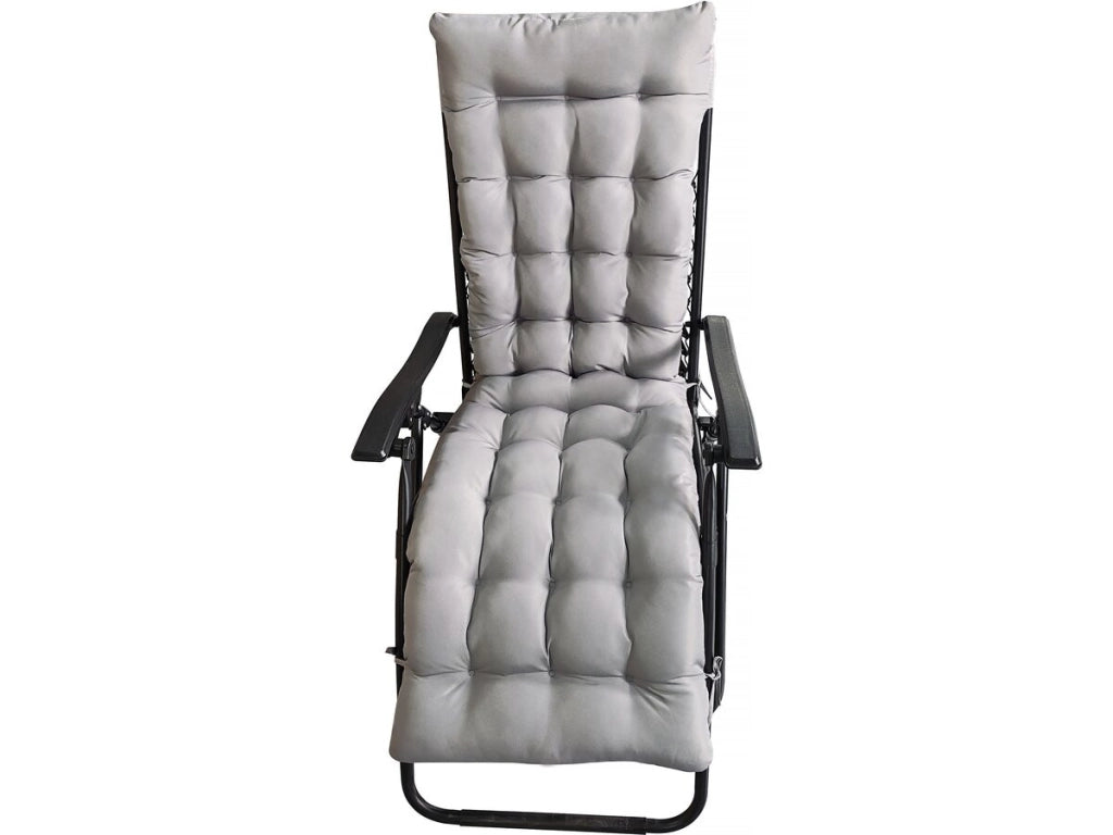 Cuscino per poltrona da giardino in tessuto "Romy" - 164 x 52 x 10 cm - Grigio chiaro