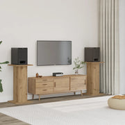 Supporti Altoparlanti 2 pz Rovere 30x30x60 cm in Multistrato