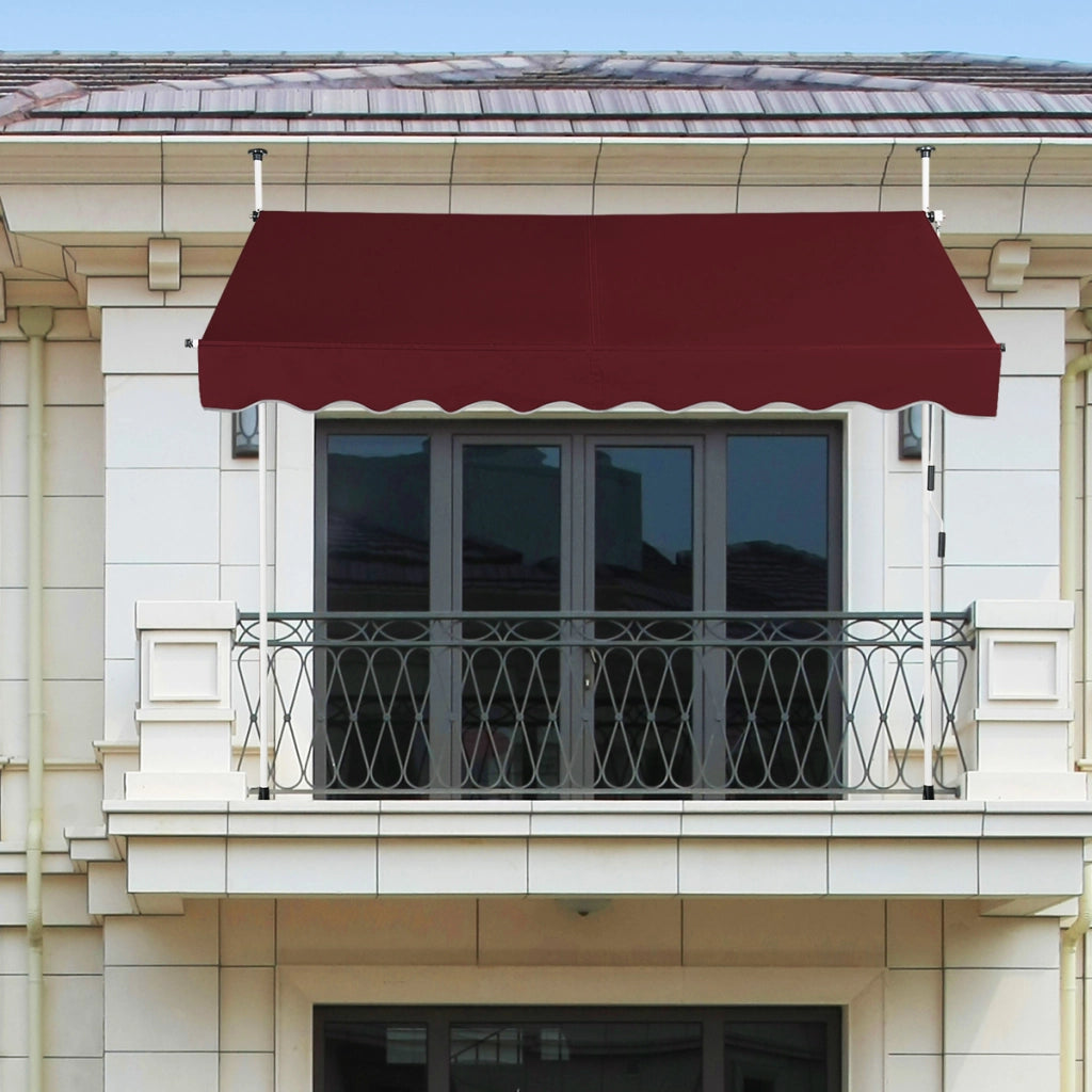 Tenda a bracci da 250 cm di larghezza senza forare, Tenda da balcone resistente ai raggi UV Rosso