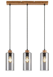 Lampada a sospensione Rabalux Tanno 3xE27 rovere fumé