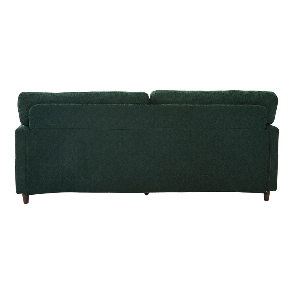 Divano 2 posti - Xylo - Chenille, LED, USB-C, porta bicchieri, verde smeraldo