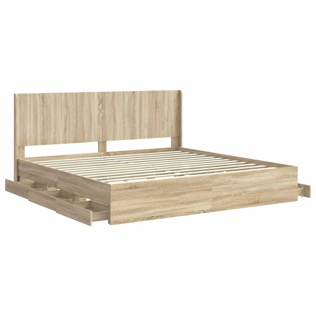Struttura del letto con stoccaggio e testata Rovere Sonoma 3413919