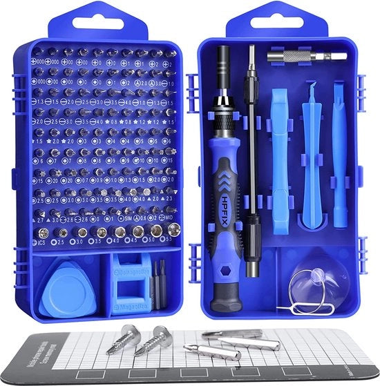 Set di riparazione computer professionale, 122-in-1 set di chiavi a freccia di precisione, set di riparazione elettronica per smartphone, laptop, tablet, fotocamere, controller Xbox