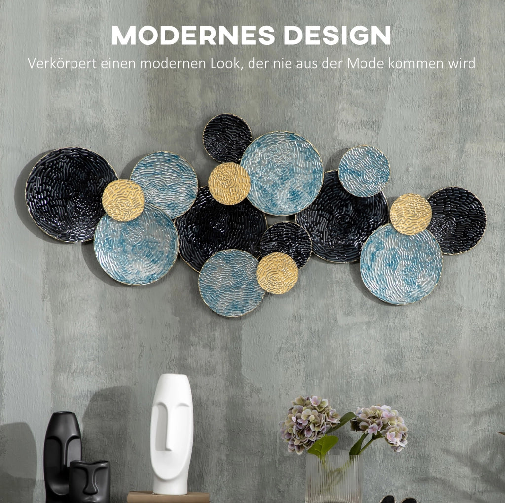 Decorazione da parete 3D in metallo 121×53 cm oro
