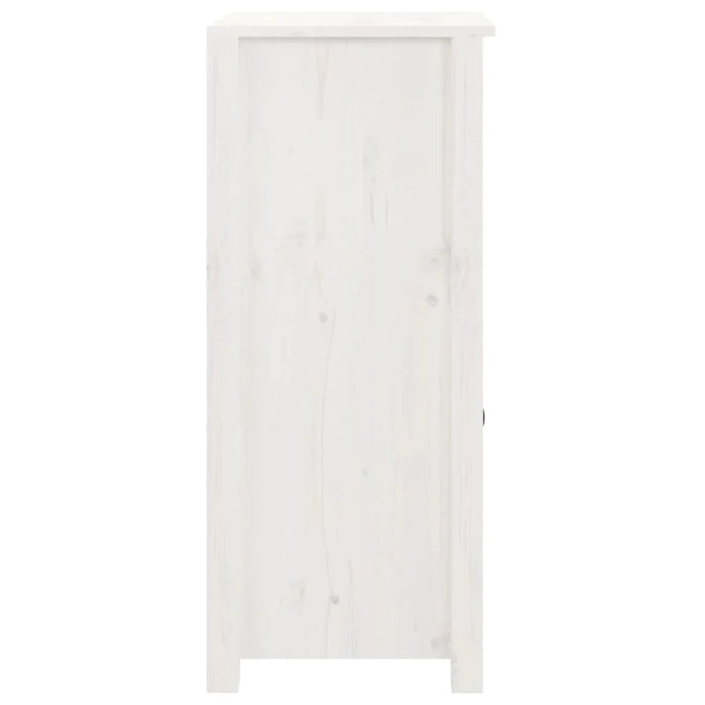 Buffet credenza cassettiera armadio mobile contenitore organizer per cucina soggiorno salotti set da 2 40 x 35 x 80 cm legno massello di pino bianco 02_0036666