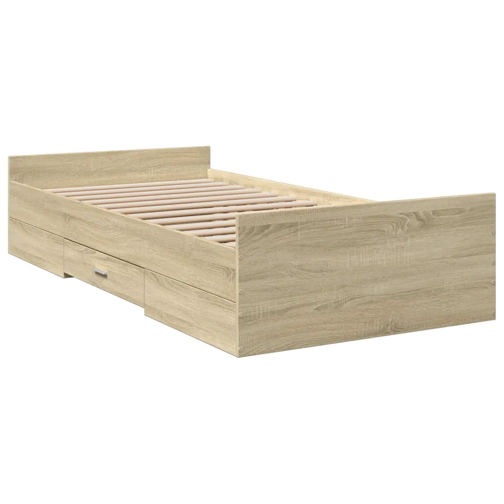 Giroletto Cassetti Rovere Sonoma 90x190 cm Legno Multistrato 3280344