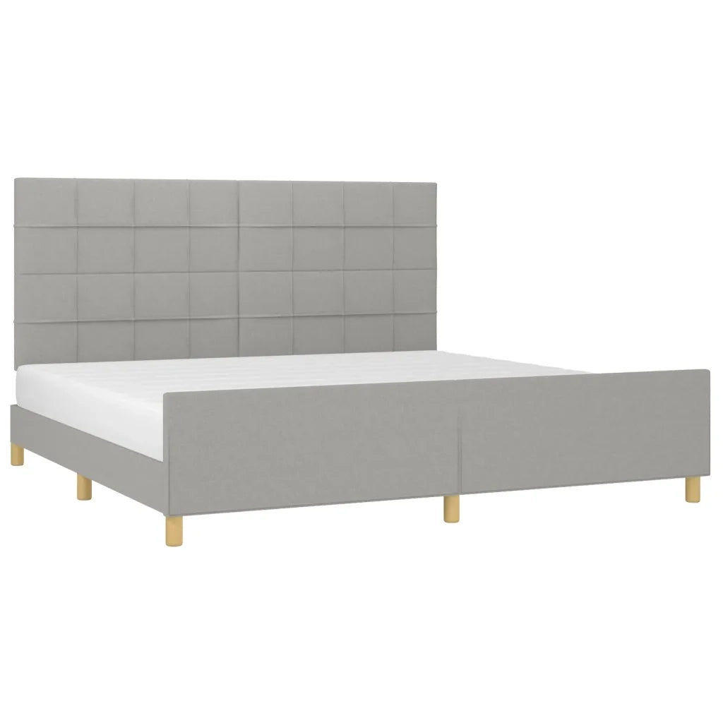Giroletto senza Materasso Grigio Chiaro 200x200 cm Tessuto