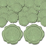Afdichtingsstickers autoadesivi con sigillo a cera - verde scuro - decorazione - invito di nozze - Natale - compleanno - scrapbook - adatto per albero della vita - 50 pezzi
