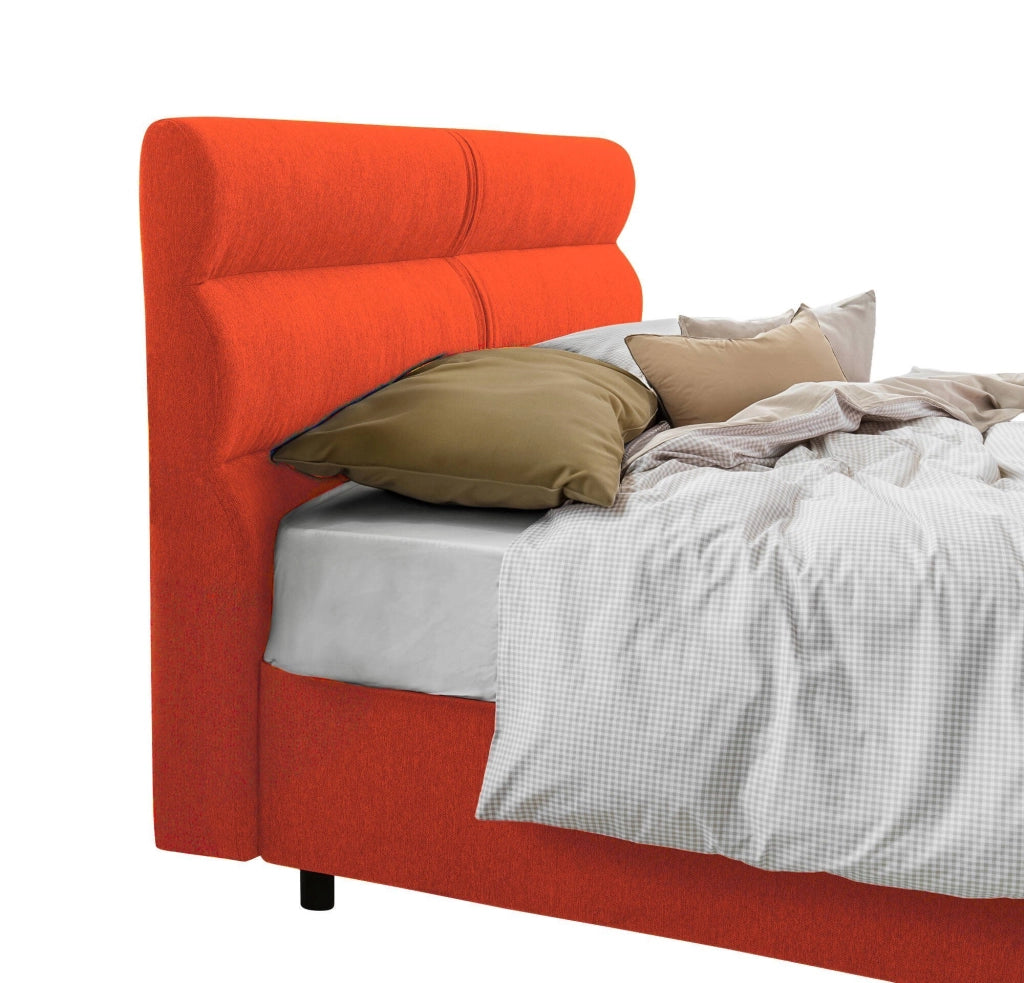 Brendola, Letto Singolo Materasso Incluso Made in Italy, Arancione