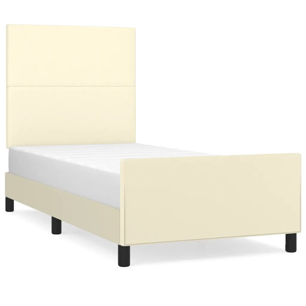 Giroletto con Testiera Crema 80x200 cm in Similpelle 3125417