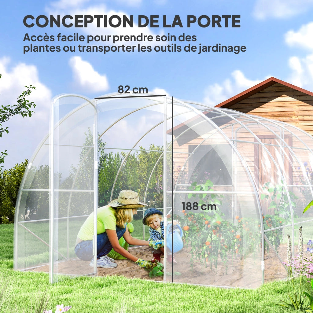 Serra da Giardino Tunnel ¨C zephmum ¨C Grigio 4x3x2 m 12 m2 con 2 Porte