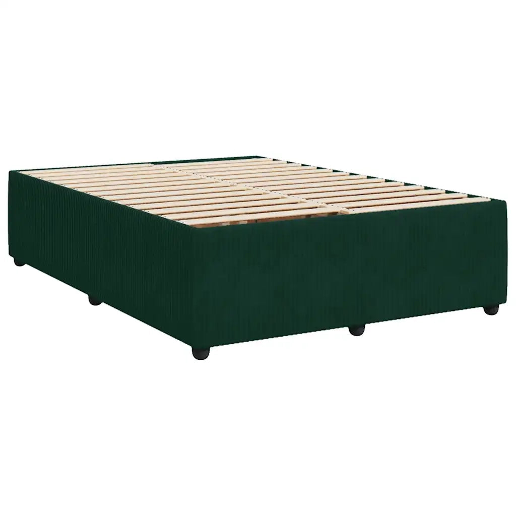 Giroletto a Molle con Materasso Verde Scuro 160x200 cm Velluto 3290085