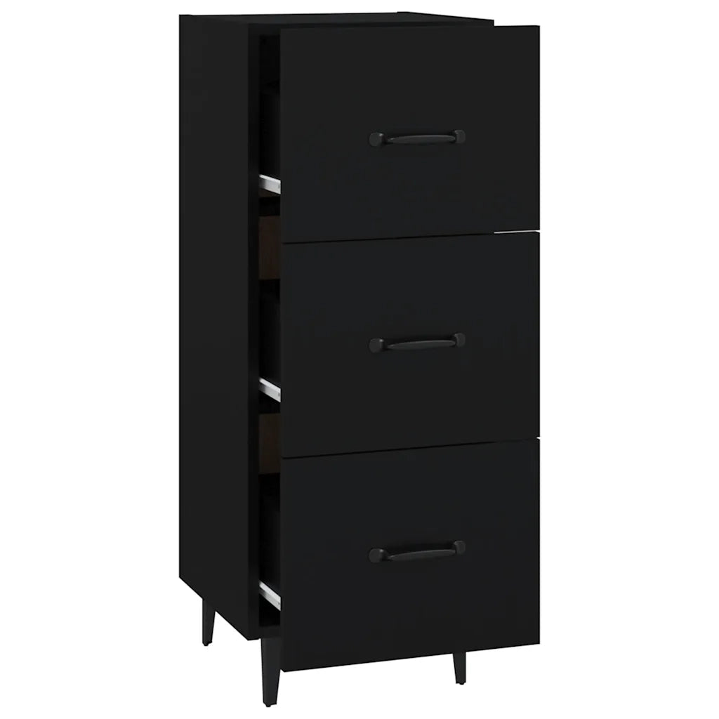 Credenza | Madia | Buffet da pranzo | Armadio da pranzo Nero 34,5x34x90 cm in Legno Multistrato