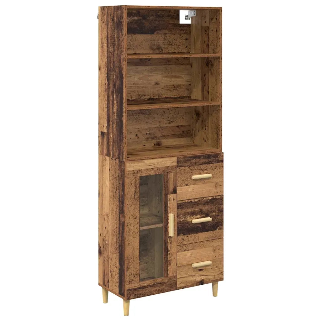 Credenza | Madia | Buffet da pranzo | Armadio da pranzo Legno vecchio 69,5 x 34 x 180 cm Legno multistrato