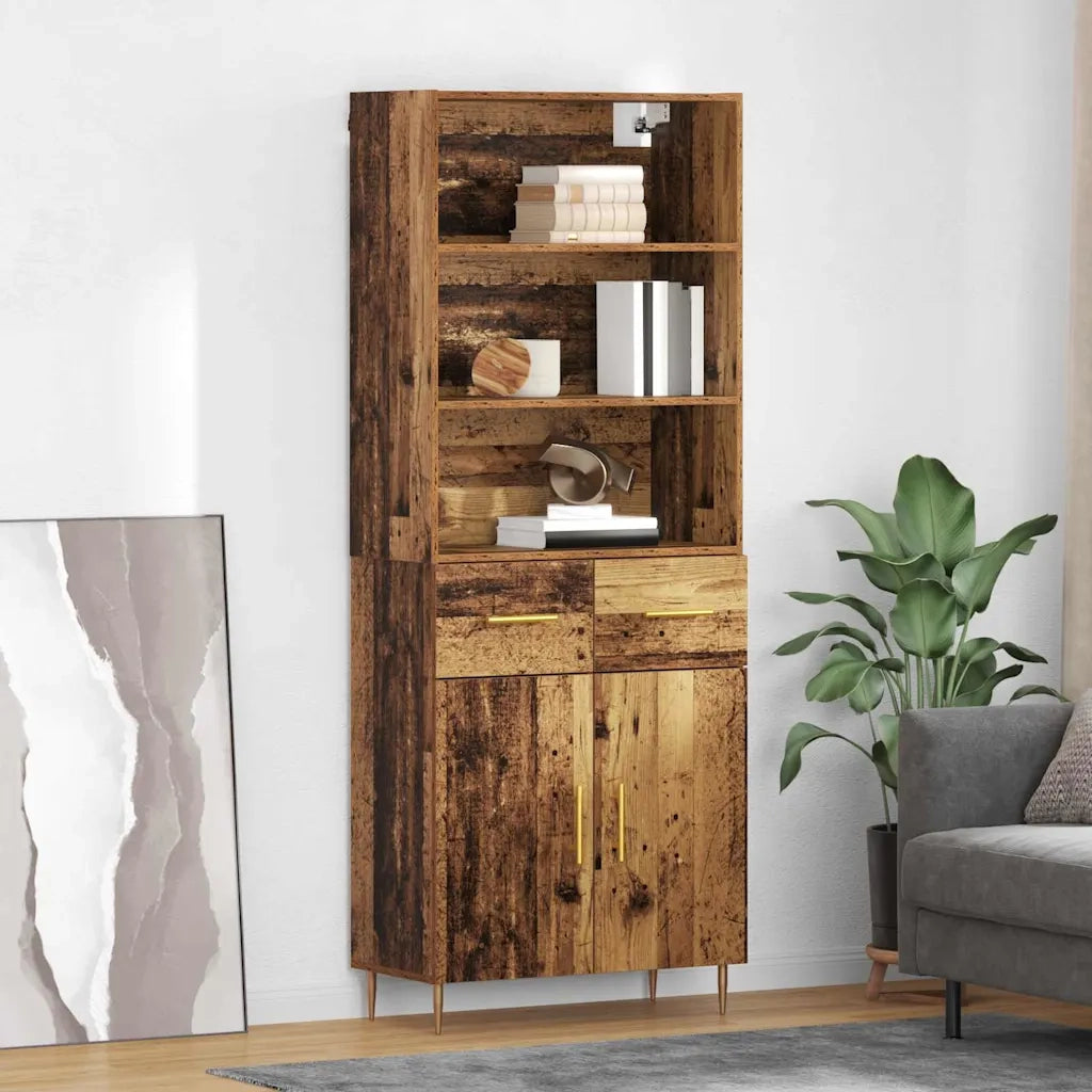 Credenza | Madia | Buffet da pranzo | Armadio da pranzo Legno vecchio 69,5 x 34 x 180 cm Legno multistrato