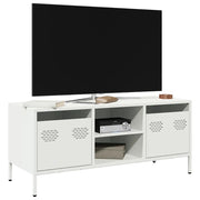 Mobile TV Bianco 101,5x39x43,5 cm in Acciaio Laminato a Freddo 851303